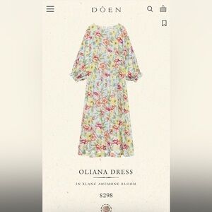 BRAND NEW DOEN OLIANA DRESS
IN BLANC ANEMONE BLOOM in XS!